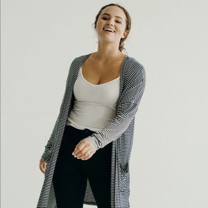 Carly Jean Los Angeles b&w striped kimono